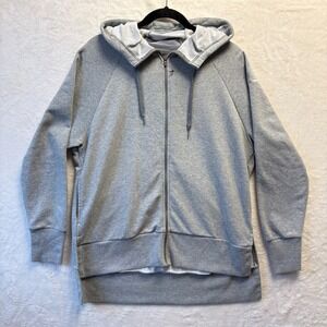 Nike Dri-FIT‎ Full Zip Hoodie Women Med Gray Oversize Athleisure Sweatshirt NWOT